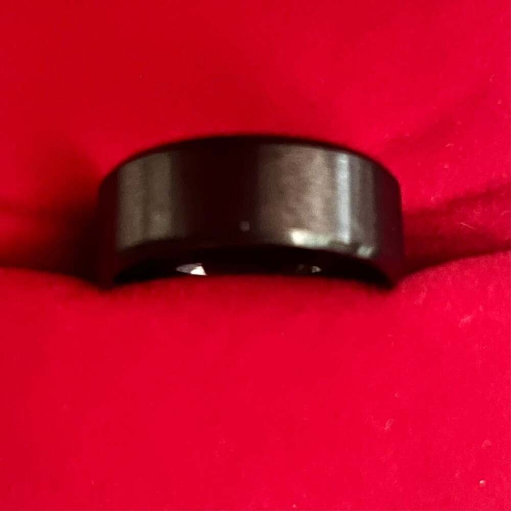 Black Titanium Steel Polished Finish Band Ring Size 9